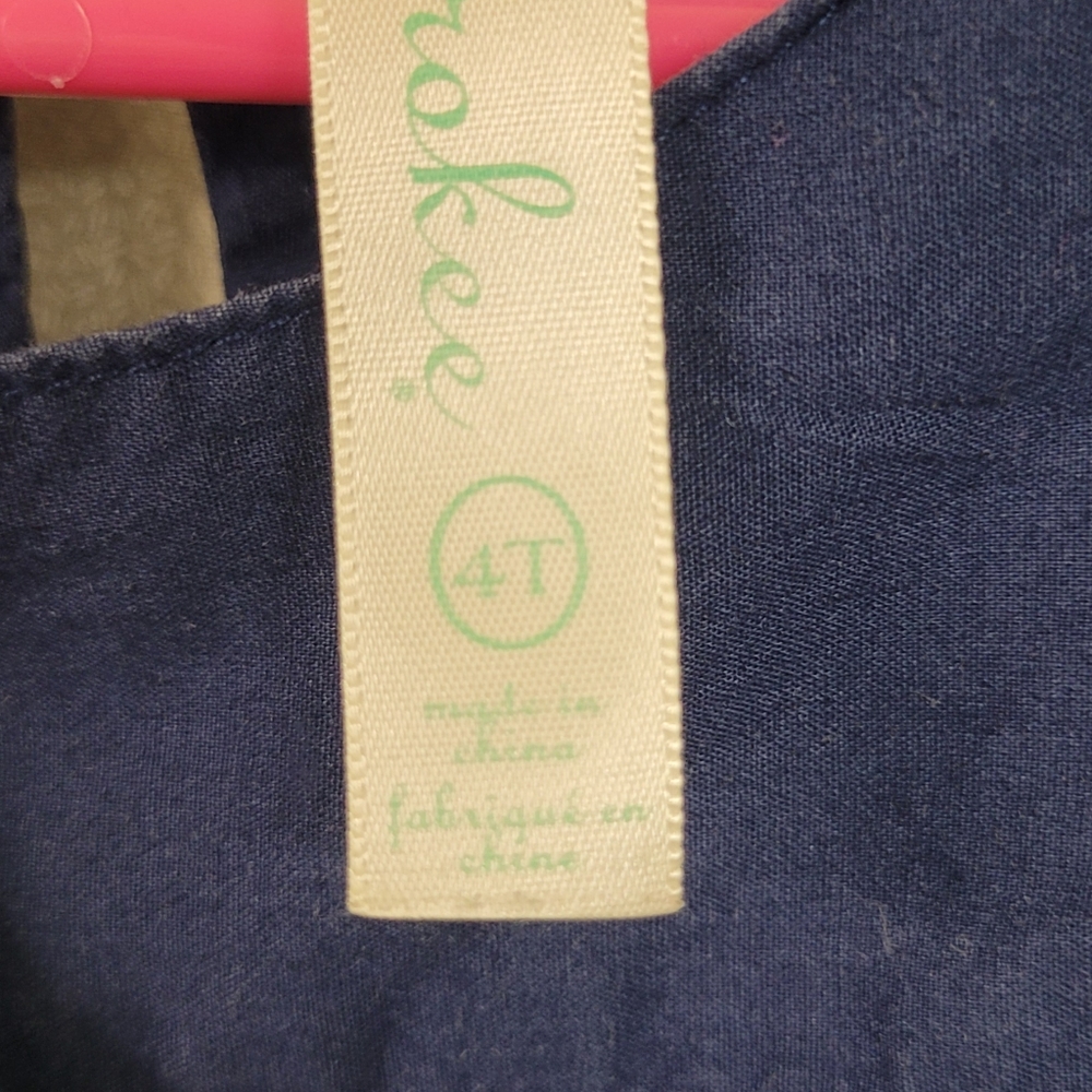 Cherokee Dress Girls size 4T Navy blue dress w/ polka dots Festive Party Holiday - Picture 3 of 5